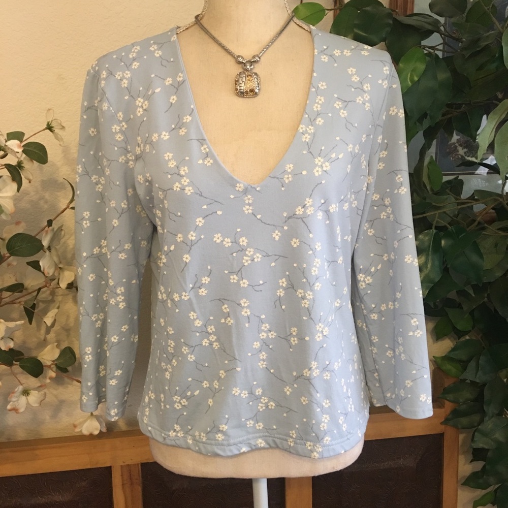 Vintage 90s Arendine blossom print blouse top L